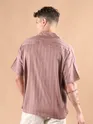 Mauve Half Sleeve Cuban Collar Shirt
